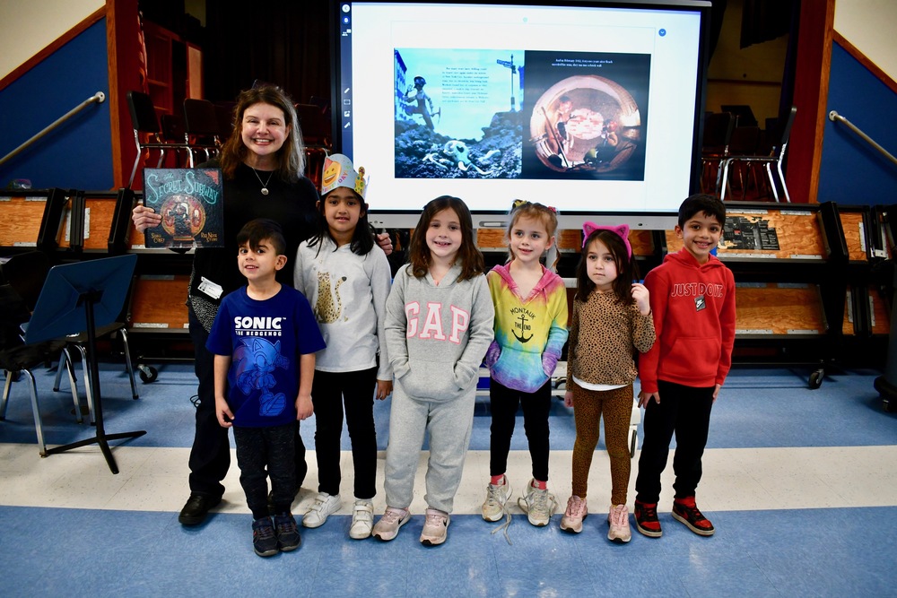 Students with visiting author