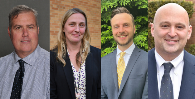 Photo collage of four administrators 