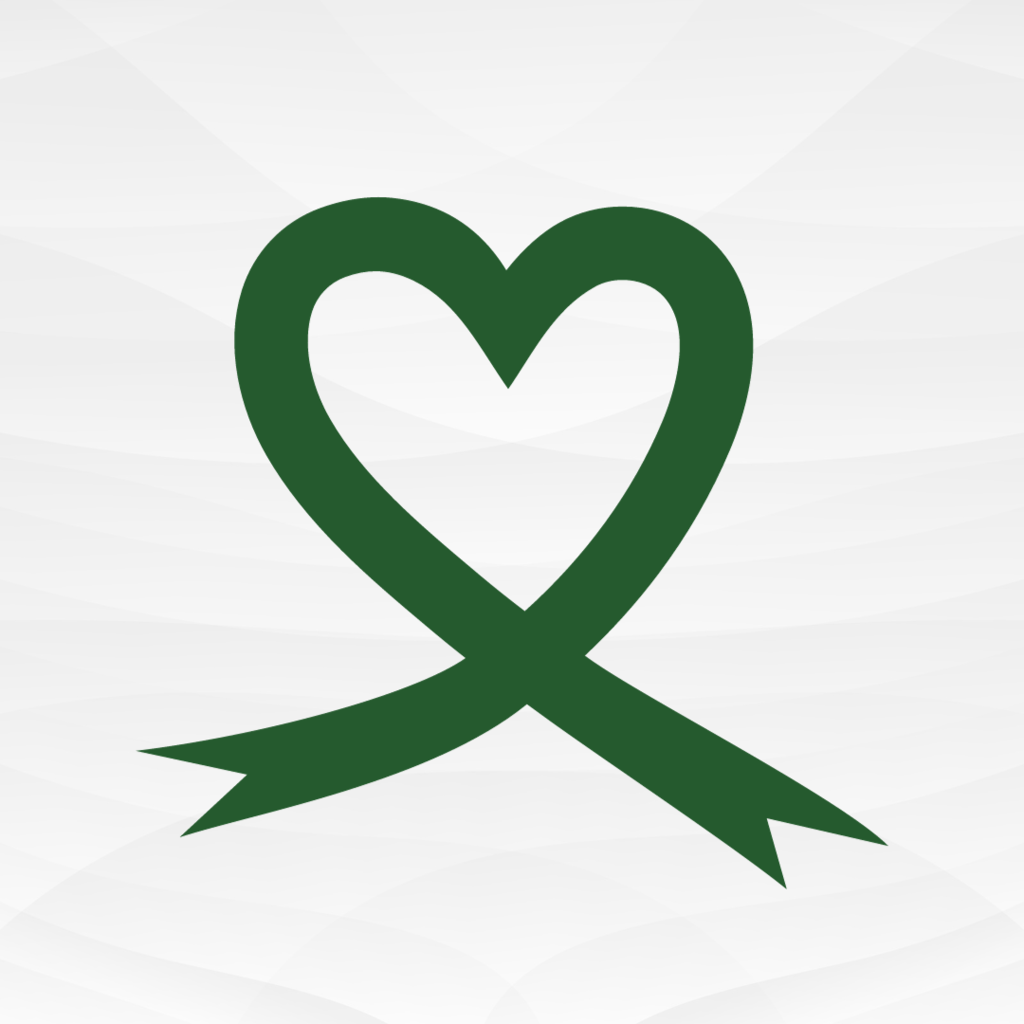 Green ribbon with white background